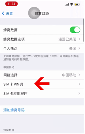 九所镇苹果14维修网分享如何给iPhone14的SIM卡设置密码 